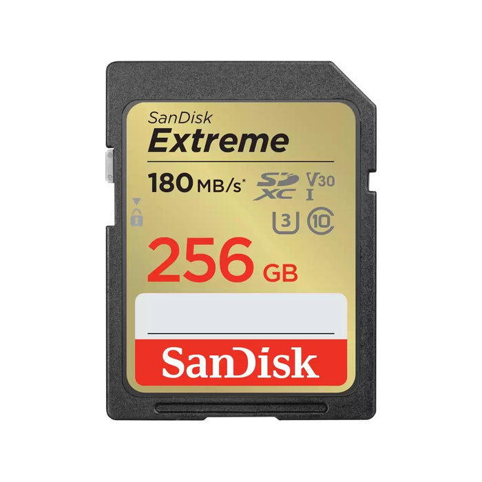 SANDISK Extreme SDXC memory card, 256GB, UHS-1, Class 10, U3, V30, 130 MB/s