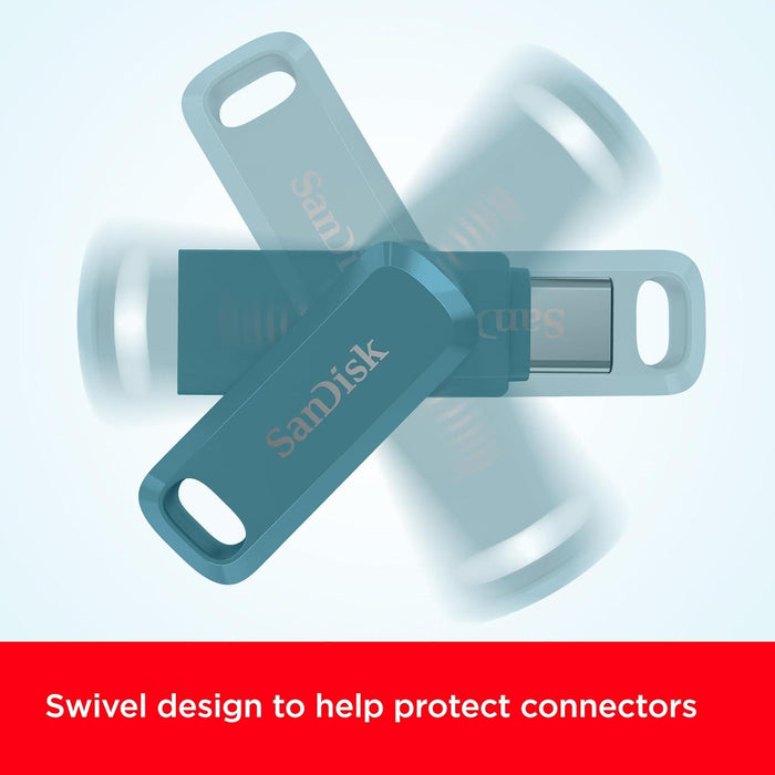 SanDisk Flash Memory 256Gb Ultra Drive Go USB-C Type-C, BLUE