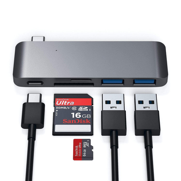 HUB USB Satechi Aluminum Type-C (3x USB 3.0, MicroSD) ST-TCUPM