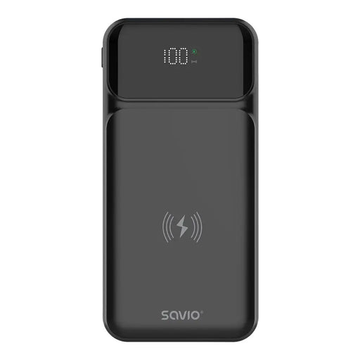 Savio BA-09 power bank Lithium Polymer (LiPo) 37 mAh Wireless charging Black - Power banksLAD-POW<<<Power supplies