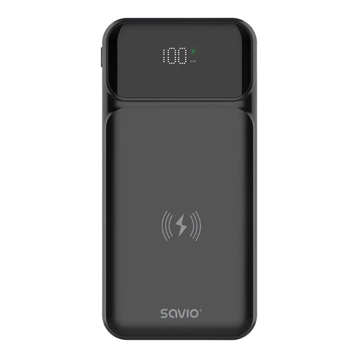 Savio BA-09 power bank Lithium Polymer (LiPo) 37 mAh Wireless charging Black - Power banksLAD-POW<<<Power supplies