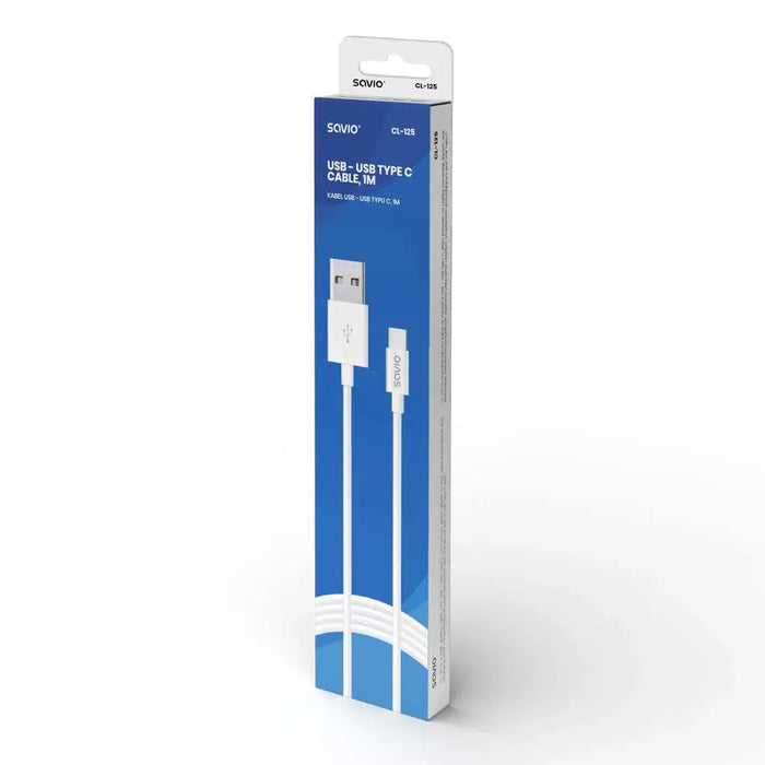 Savio CL-125 USB cable USB 2.0 1 m USB A USB C White - USB cablesAKG-KAB<<<GSM accessoriesAKG<<<ActionPL