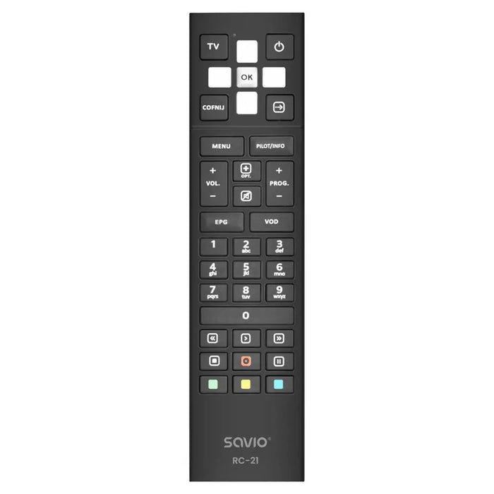 Savio RC-21 remote control IR Wireless TV set-top box Press buttons - Remote controlsTVA-PIL<<<TV