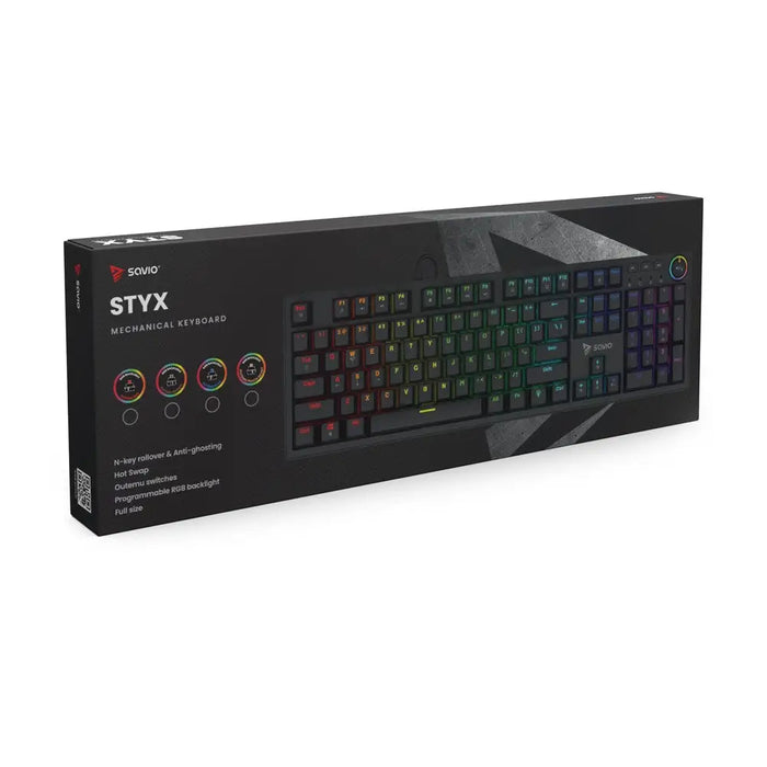 SAVIO STYX Mechanical Keyboard Outemu Red Hot Swap RGB - KeyboardsGAM-KLA<<<PC GamingGAM<<<ActionPL