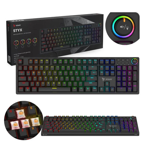 SAVIO STYX Mekanisk tastatur Outemu Peach Silent Hot Swap RGB - KeyboardsGAM-KLA<<<PC GamingGAM<<<ActionPL