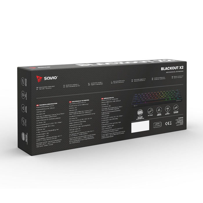 SAVIO BLACKOUT X2 Mechanical Keyboard OUTEMU Red, Hot Swap