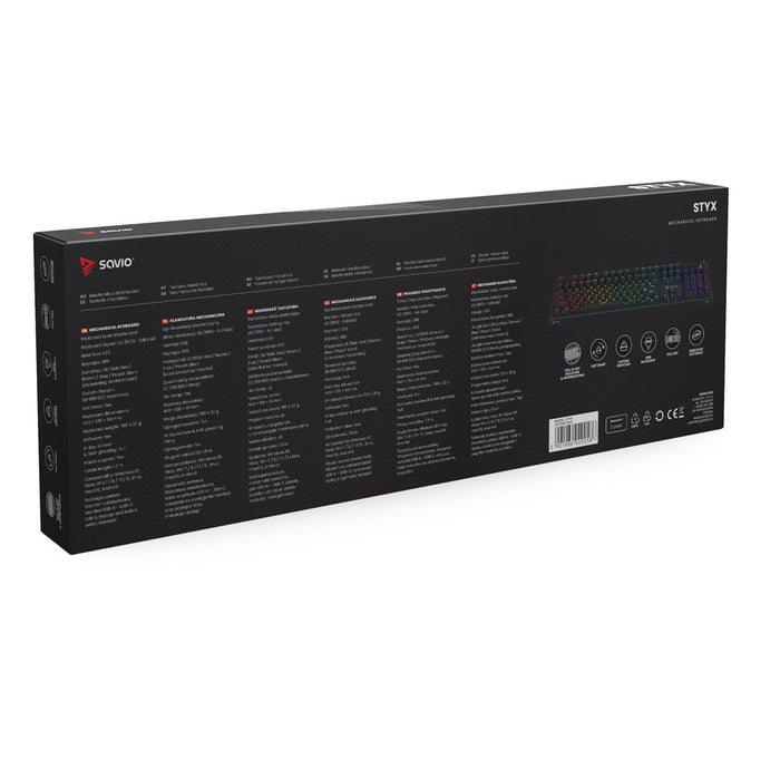 SAVIO STYX Mekanisk tastatur Outemu Peach Silent, Hot Swap, RGB