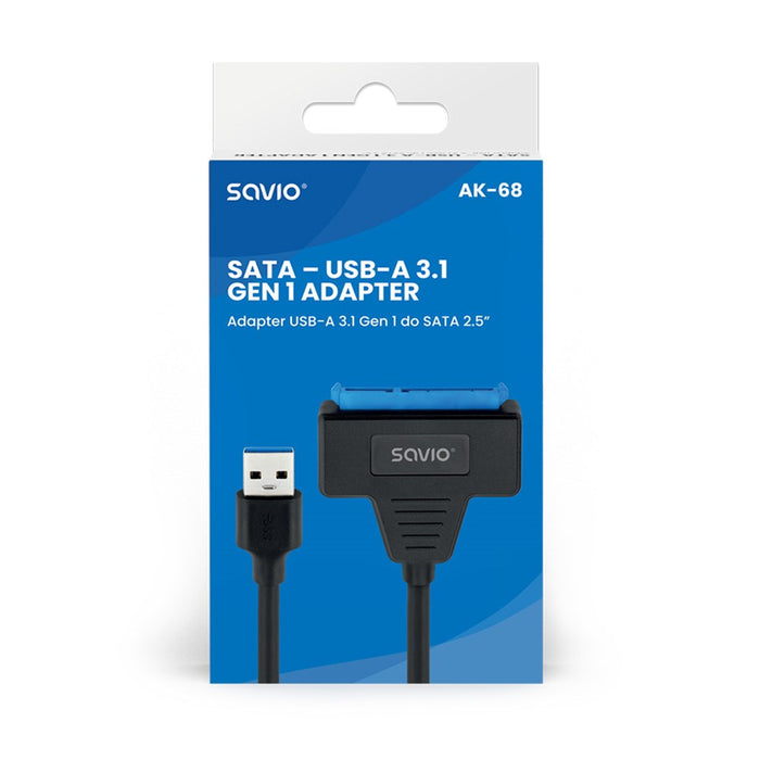 SAVIO AK-68 Adapter USB-A 3.1 Gen 1 (M) - SATA (F) for 2.5" drives