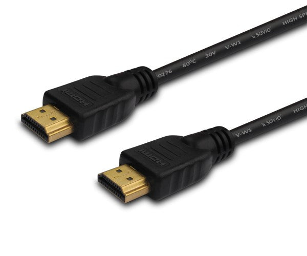 SAVIO CL-196 HDMI cable 3 m, black, gold-plated connectors, v2.0 high speed, ethernet/3D