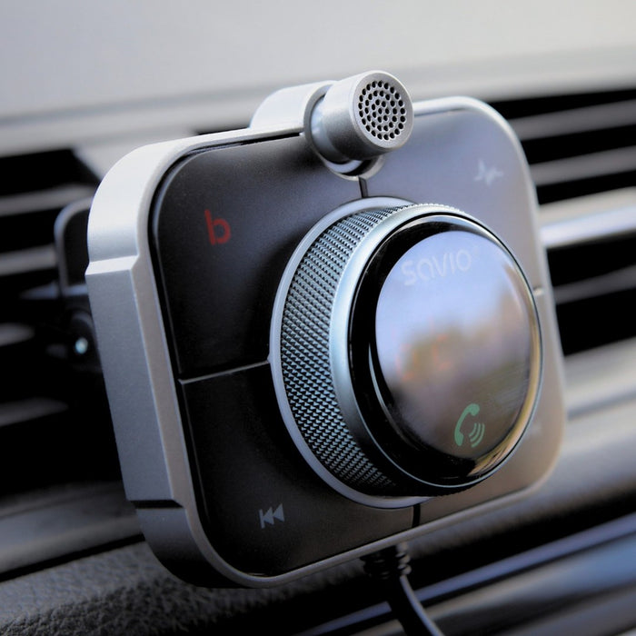 Savio TR-14 Transmiter FM z Bluetooth i ładowarką PD 87.6 - 107.9 MHz Bluetooth/USB Black