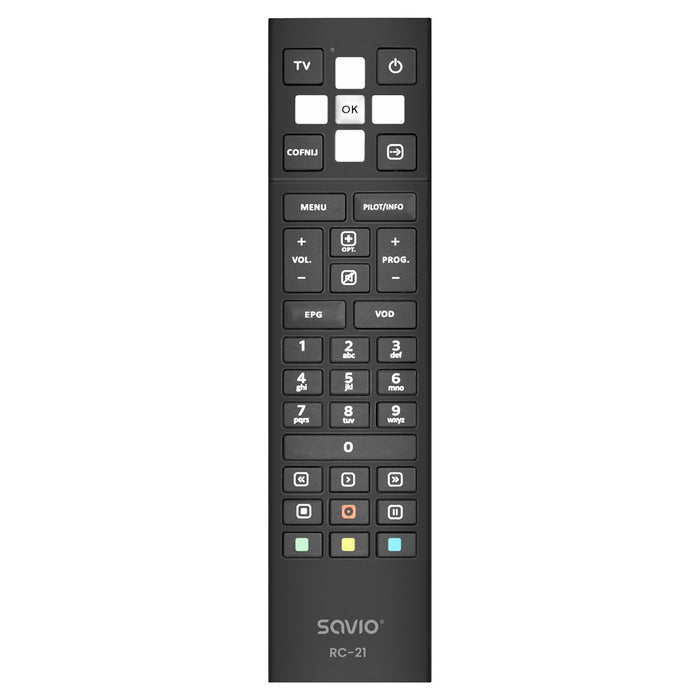 Savio RC-21 remote control IR Wireless TV set-top box Press buttons