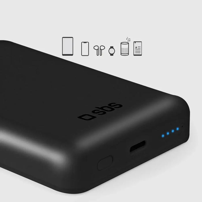 SBS TEBB5000MAG1CK Wireless Power Bank 5000 mAh USB-C MagSafe Compatible - Black - Powerbanks<<<HurtelXML