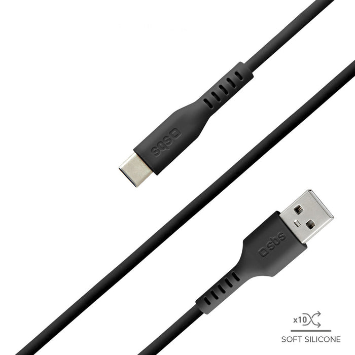 SBS TECABLEMICROC15K USB-A - USB-C Cable 1.5m - Black - Cell phone cables<<<HurtelXML&&&Аксесоари за