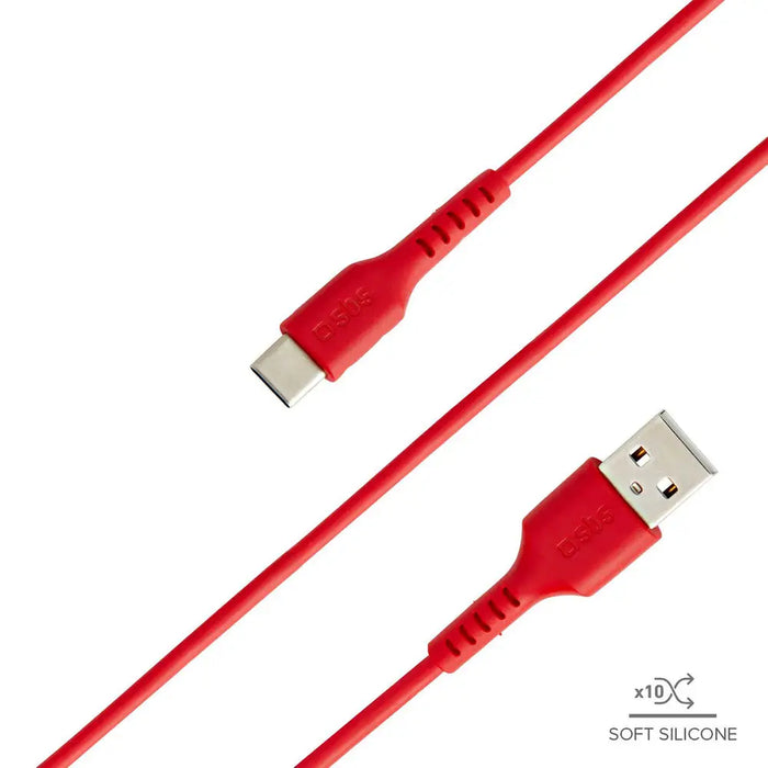 SBS TECABLEMICROC15R USB-A - USB-C Cable 1.5m - Red - Cell phone cables<<<HurtelXML