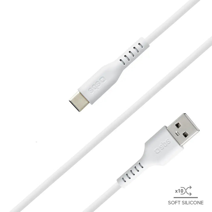 SBS TECABLEMICROC15W USB-A - USB-C Cable 1.5m - White - Cell phone cables<<<HurtelXML