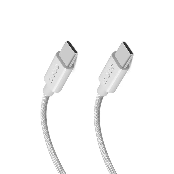 SBS TECABLETISSUETCC2G Cable 2 x USB-C 2m 60W with Power Delivery - Gray - Cell phone cables<<<HurtelXML