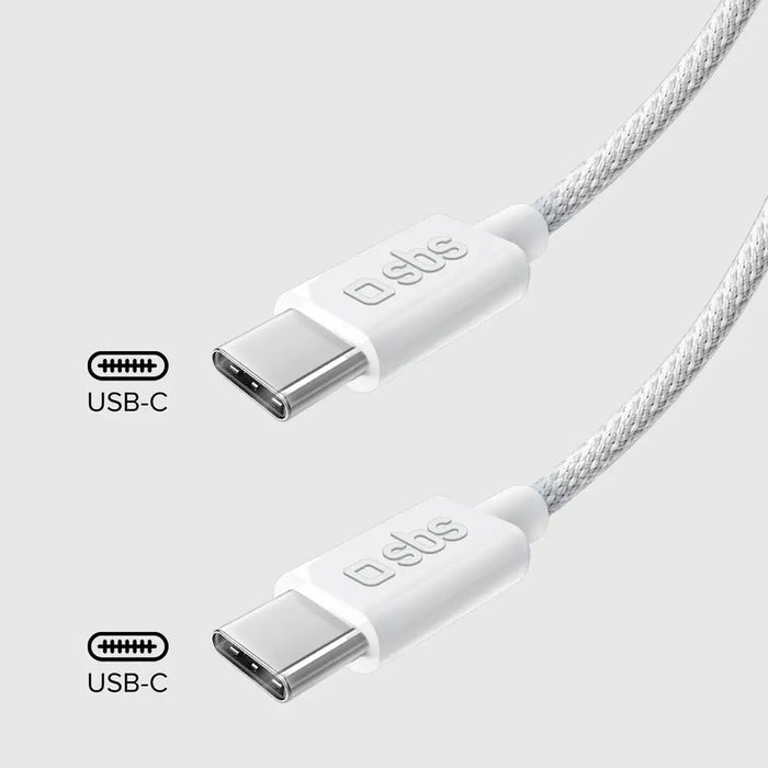SBS TECABLETISSUETCCG USB-C - USB-C 1.5m 60W braided cable - gray - Cell phone cables<<<HurtelXML&&&Аксесоари за