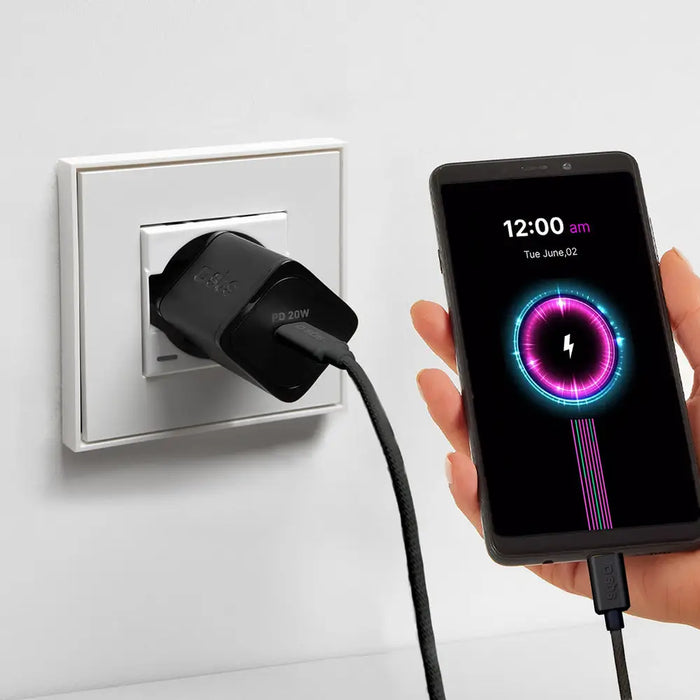 SBS TECABLETISSUETCK USB-C - USB-C 1.5m 60W braided cable - black - Cell phone cables<<<HurtelXML&&&Аксесоари за