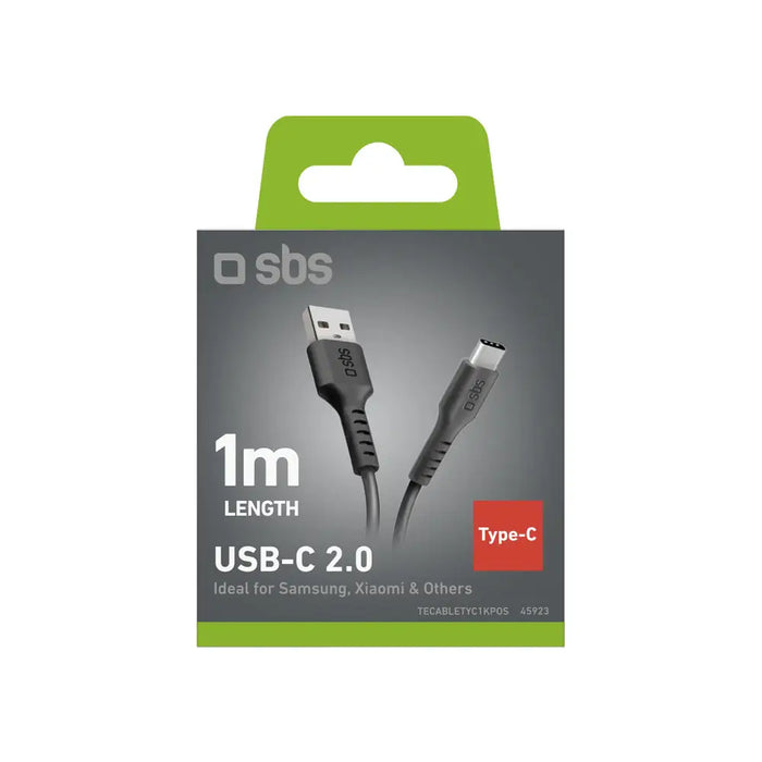 SBS TECABLETYC1KPOS USB-A - USB-C Cable 1m - Black - Cell phone cables<<<HurtelXML