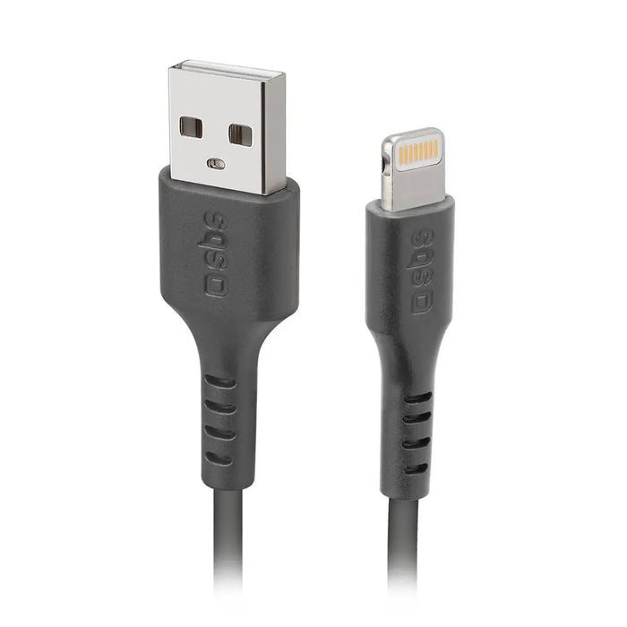 SBS TECABLEUSBIP589K USB-A - Lightning Cable 1m MFi Certified - Black - Cell phone cables<<<HurtelXML