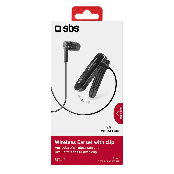 SBS TECLIPHEADSETBTK Wireless Earphone with Clip - Black - Headphones and speakers<<<HurtelXML&&&Аксесоари за