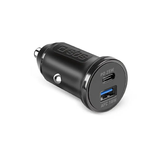 SBS TECRPD25W Car Charger 25W USB-A USB-C with Power Delivery - Black - Cell phone USB charger<<<HurtelXML&&&Аксесоари