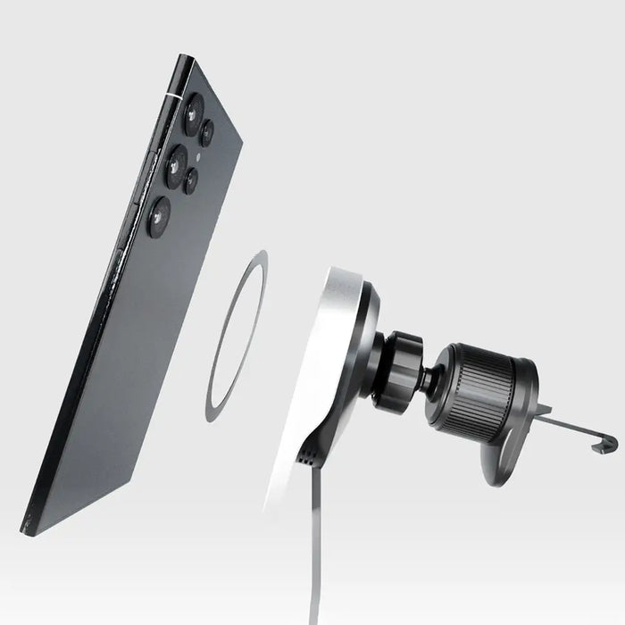 SBS TESUPP15WRETRACABL Wireless Charger Smartphone Holder with Retractable Cable Compatible with MagSafe - Black - Cell