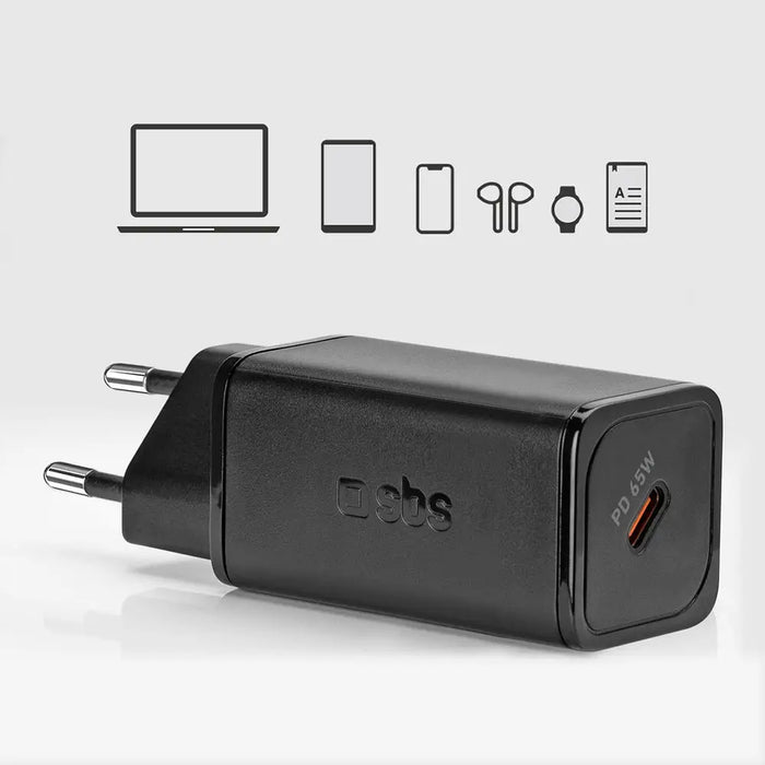 SBS TETRGAN1C65W 65W GaN Power Delivery Charger - Black - Cell phone USB charger<<<HurtelXML