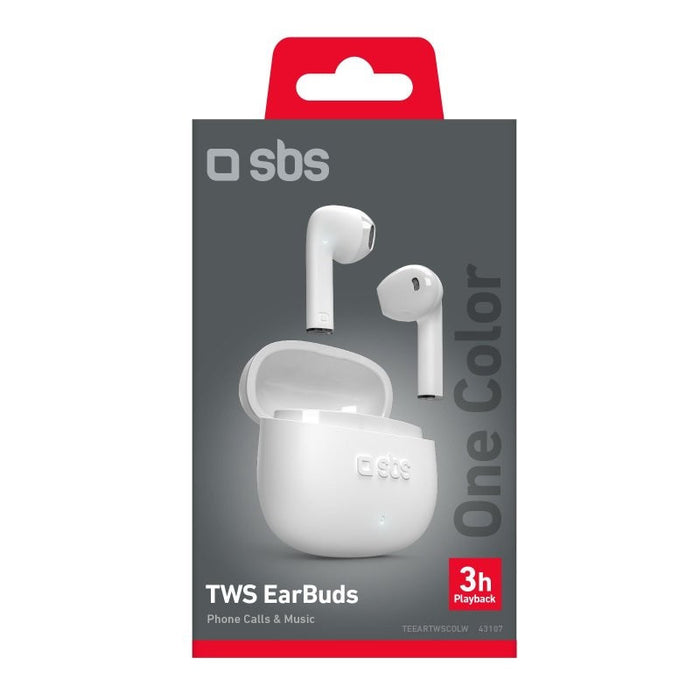 BLUETOOTH TWS HEADPHONES ONE COLOR SBS - WHITE