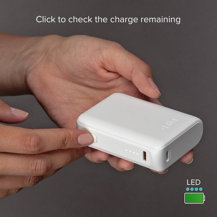 POWER BANK 10,000mAh, 2xUSB-C, 1xUSB A, 10W, SBS - WHITE