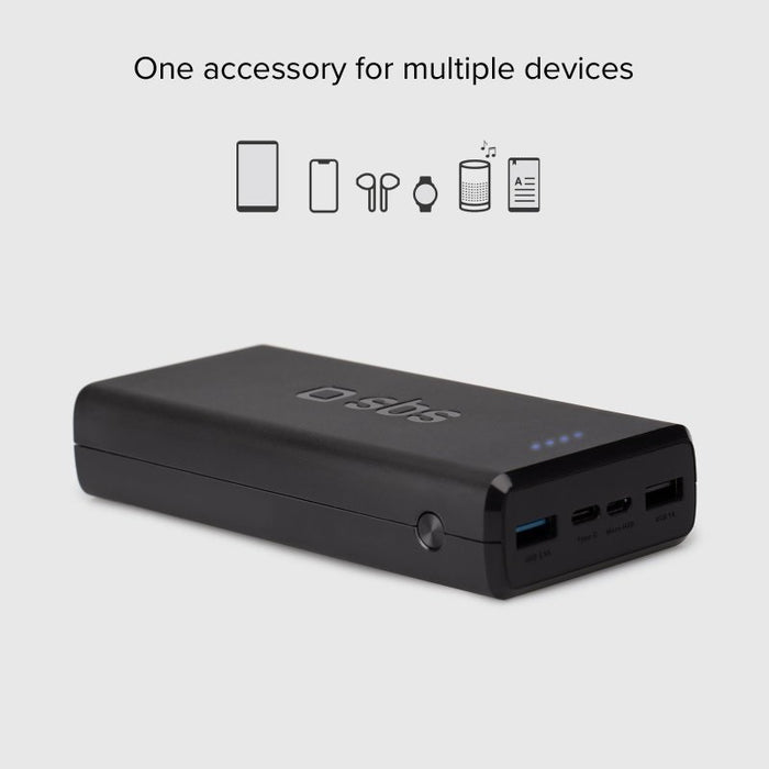 Powerbank Puro Fast 20000 mAh 2x USB-A + 1x USB-C - black