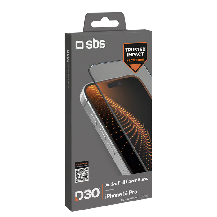 SBS D3O tempered glass with frame for iPhone 14 Pro