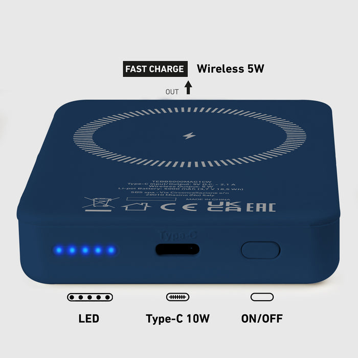Powerbank SBS TEBB5000MAG1CB 5000 mAh compatible with MagSafe - blue