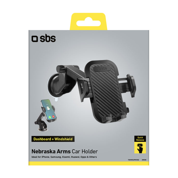 SBS TEHWSUPWIND smartphone holder telescopic with suction cup - black
