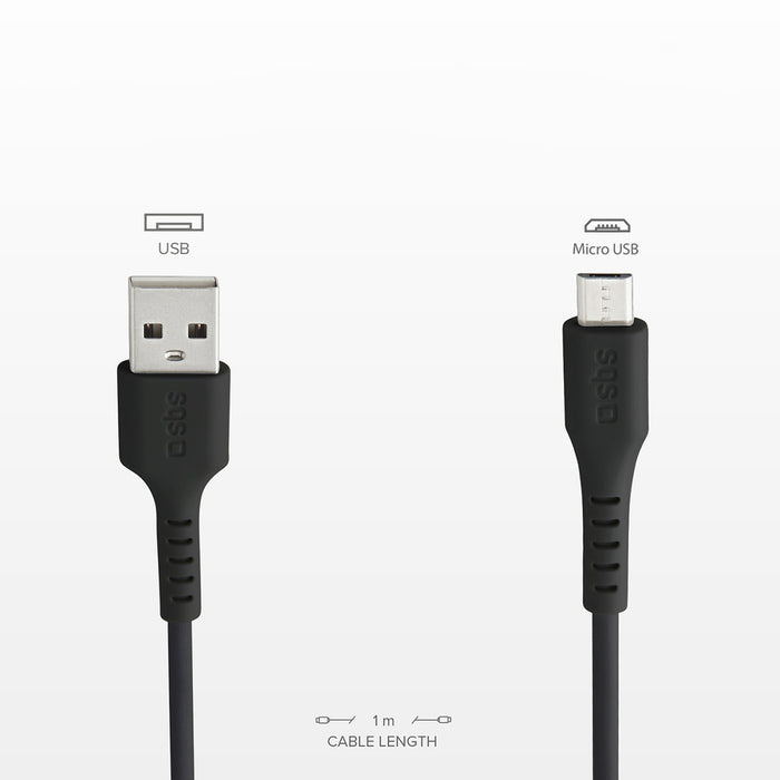 SBS LTHL200 USB-A - Micro-USB Cable 1m - Black