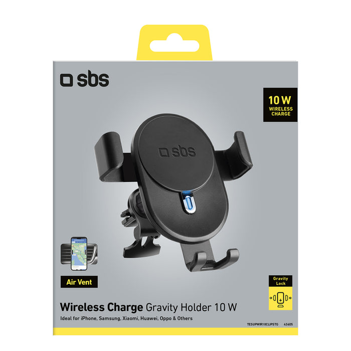 Smartphone holder with inductive charger SBS TESUPWIR10CLIPSTG 10W - black