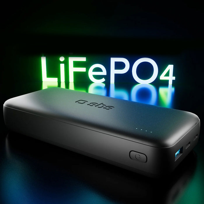 SBS Infinity Power Bank 20000mAh 10W LiFePo₄ USB-A USB-C - Black
