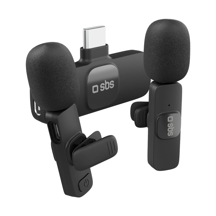 SBS Lavalier Microphones with USB-C Receiver 2 pcs - Black