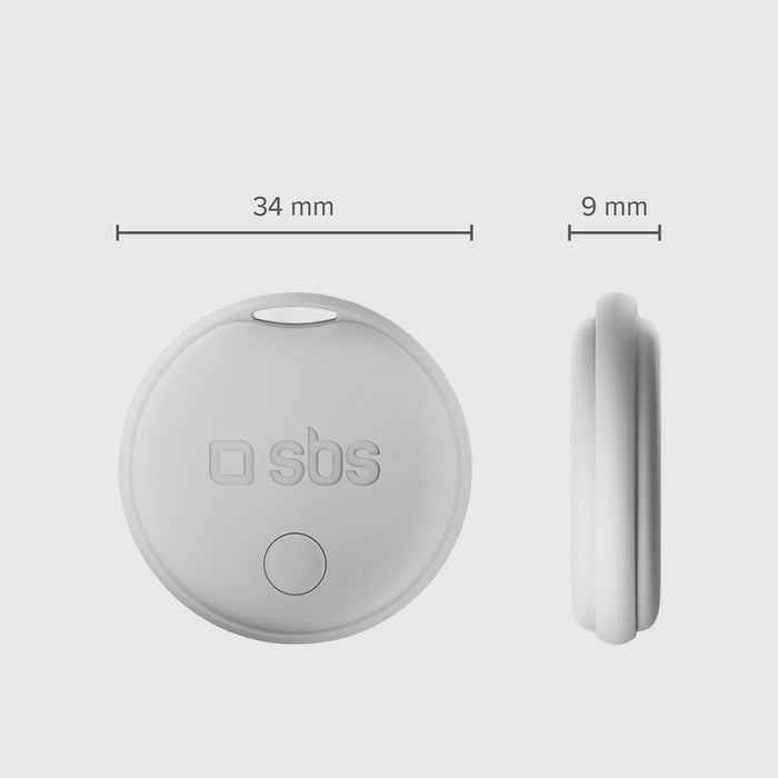 SBS Track My Circle Locator Compatible with Apple Find My - White