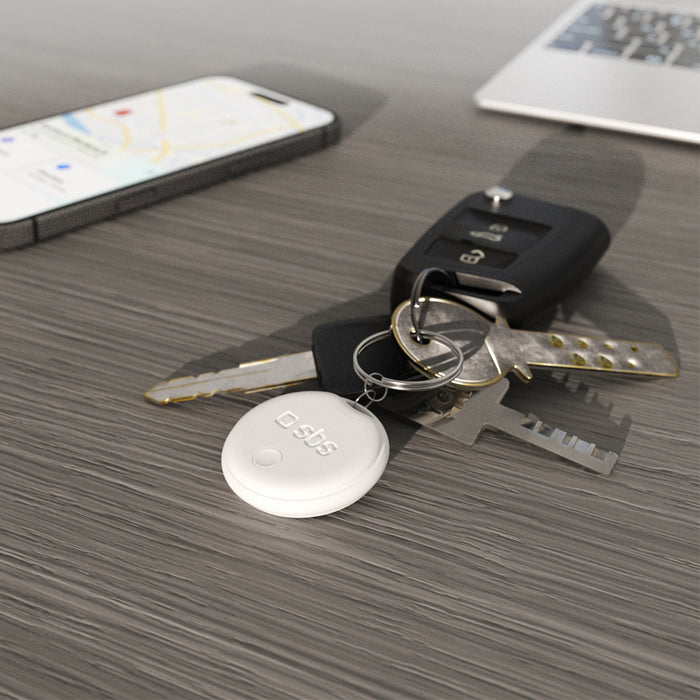 SBS Track My Circle Locator Compatible with Apple Find My - White