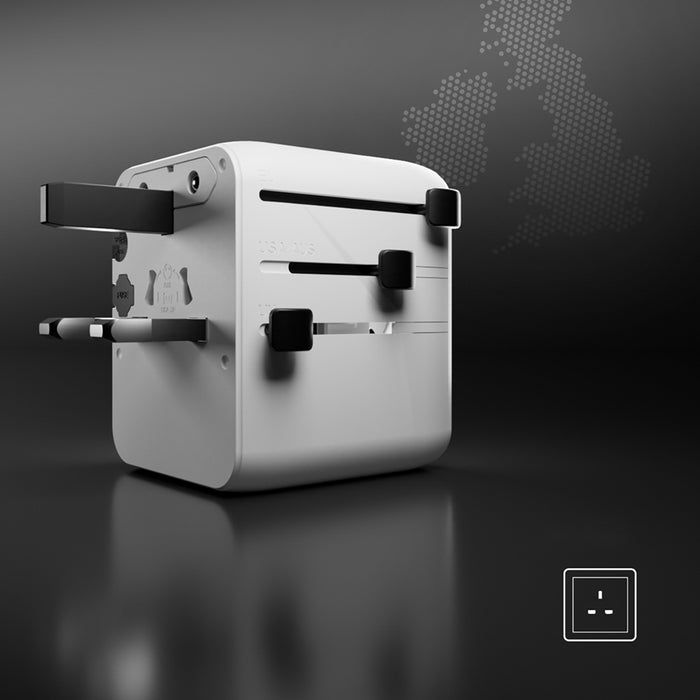 SBS Travel Adapter 2xUSB-C 1xUSB-A Universal - White