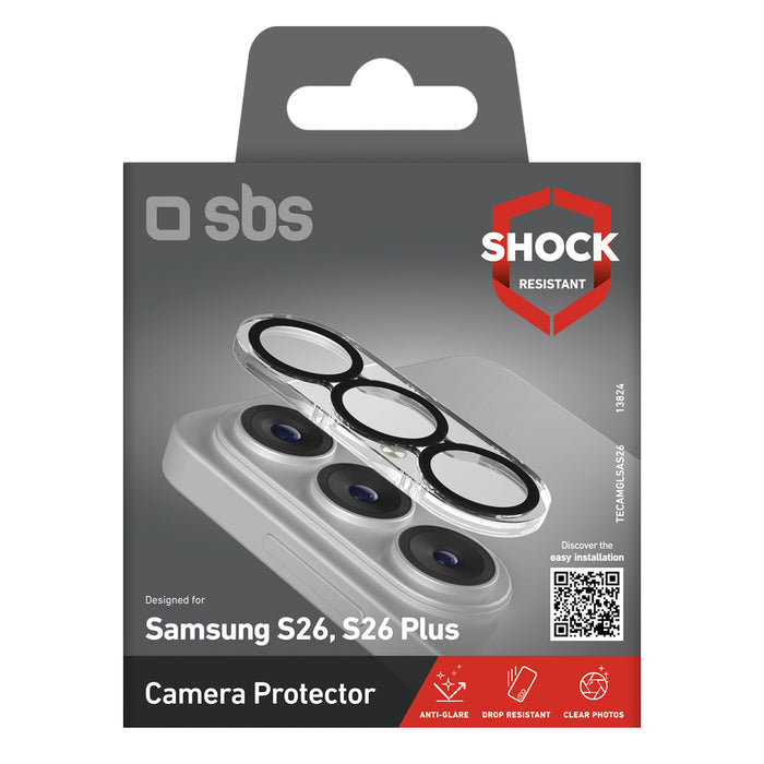 SBS rear camera protective glass for Samsung Galaxy S26/S26 Plus - with black frame