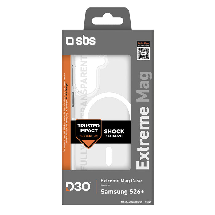 SBS D3O Extreme Case for Samsung Galaxy S26 Plus Compatible with MagSafe - Transparent