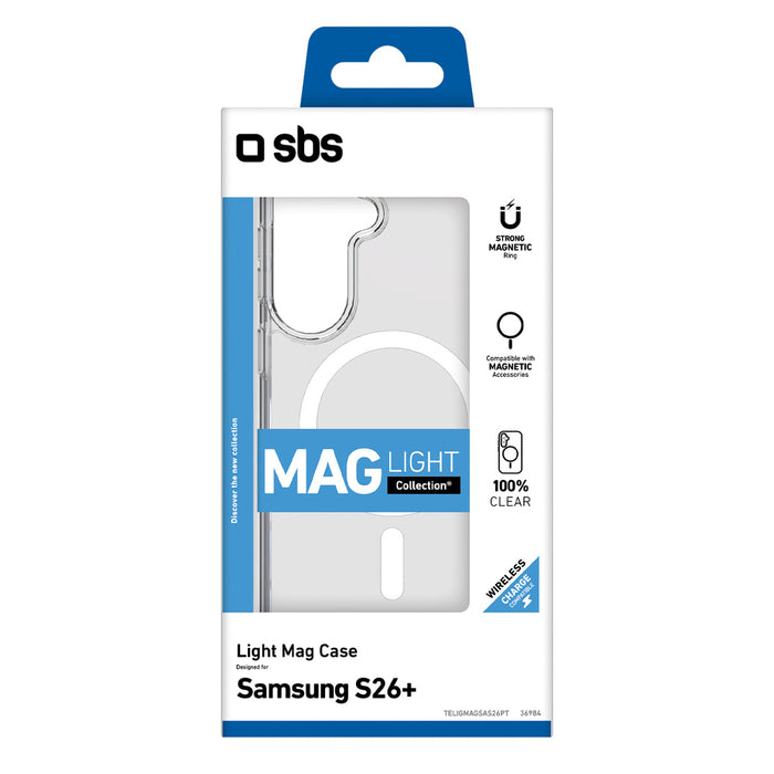 SBS Light Mag Case for Samsung Galaxy S26 Plus Compatible with MagSafe - Transparent