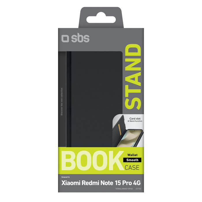Wallet smooth for Xiaomi Redmi Note 15 Pro 4G, black