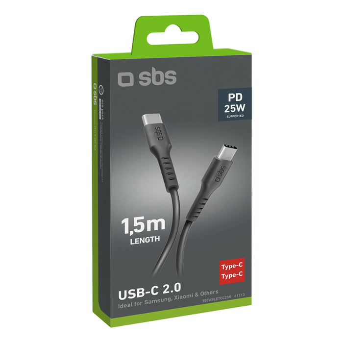 CABLE SBS USB-C 2.0 25W 1.5 m BK 61213