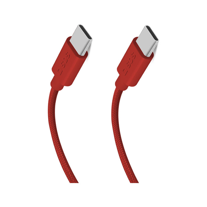 SBS TECABLETISSUETCCR USB-C - USB-C 1.5m 60W Braided Cable - Red