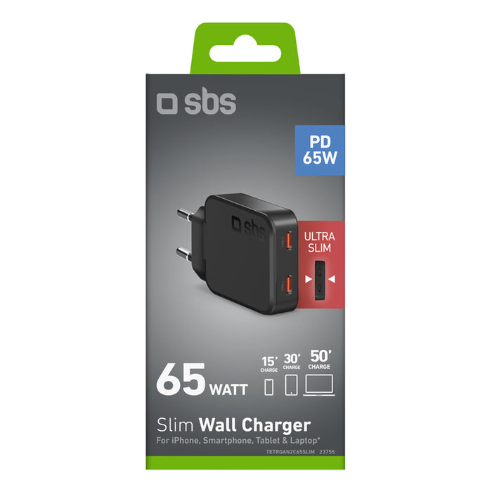 CHARGER 220V SBS 65W PD 2xUSB-C 23755 GSM, Tablet, Notebook