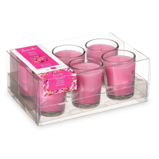 Scented Candle Set Acorde Orchid Glass (12 Units) - Почистване Прахосмукачки И Гладене<<<Дом