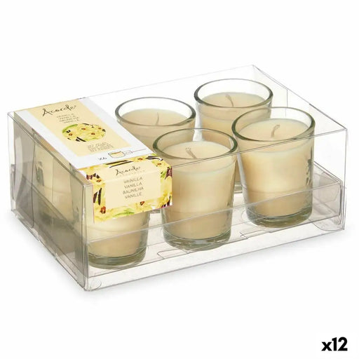 Scented Candle Set Acorde Vanilla Glass (12 Units) - Почистване Прахосмукачки И Гладене<<<Дом